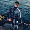 Men's Sportswear Suit Sweatshirt Tracksuit Muscle Fitness Casual Active Zipper Outwear Training Clothes Men Sets 211220