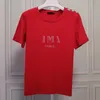 디자이너 Mens bronzing T 셔츠 Womens 편지 인쇄 버튼 반팔 라운드 넥 편지 티셔츠 폴로 아시아 크기