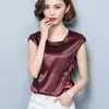 Top Women Summer O Neck Chiffon Vest Ärmlös Casual Blusas Silk Patchwork T Shirt Bottom Camisole 2022 Vit Kvinnors T-shirt