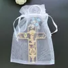 24 PC First Communion Wood Keychain 호의 소년 소녀 Guest Recuerdos Para Primera Comunion 선물 가방