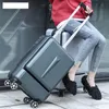 Malas de viagem de 20"24" polegadas femininas com rodinhas mala de viagem com bolsa para laptop masculino universal roda carrinho ABS caixa moda