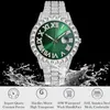 Drop iced out relógio masculino hip hop luxo totalmente bling diamante quartzo relógios masculinos rosto azul à prova dwaterproof água aaa cz relojes 2021214w