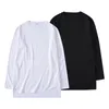 T-shirts pour hommes QoolXCWear T-shirt Solid Extended Allongé Plaine T-shirt Haut en coton Tee Hight Street Long Slevee