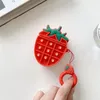 Decompression Toy Apply to bluetooth headset battery chamber protection cover strawberry squeeze