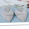 Nouveau za amour coeur strass boucles d'oreilles pour les femmes de haute qualité cristal boucles d'oreilles mode bijoux accessoires cadeau