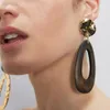 Elegante Water Drop Vorm Dangle Oorbellen voor Vrouw Persoonlijkheid Hout Onregelmatige Verklaring Daling Oorbellen Meisje Oor Sieraden