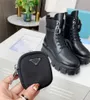 2022 Luxury Ankle Martin Boots for Women Brushed Rois Real Leather Nylon with Removable Pouch Black Lady Outdoor Booties Shoes Australia Box