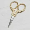 Stainless Steel Handmade Scissors Round Head Nose Hair Clipper Retro Plated Household Tailor Shears Embroidery Sewing Beauty Tools DHW02