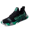 Des hommes de qualité Top Black White Sport coulant chaussures respirantes vert