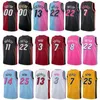 Schermdruk Basketbal Dwyane Wade Jersey 3 Jimmy Butler 21 Tyler Herro 14 Goran Dragic 7 Kendrick Nunn Bam Adebayo Man Vrouw Jeugd