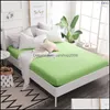 Sheets & Sets Bedding Supplies Home Textiles Garden Single Double 100%Cotton Fitted Sheet Mattress Er Four Corners With Elastic Bed Twin Fl