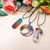 3 Pieces Tree Life Pendant Quartz Crystal Necklace Chakra Gemstone Copper Silver Wire Wrap2039