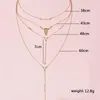 4 pièces/ensemble rétro femmes colliers ensemble or tête de taureau pendentif clavicule chaîne cristal Long collier Simple danse fête bijoux Chokers