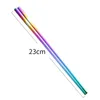 Metal Square Chopsticks Glossy Titanium Plated Anti Scalding High-grade 304 Stainless Steel Rainbow Golden Black Chopstick