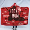 Hockey Hooded Blankets Plush Sherpa Blanket Xmas 3D Printed Cape Cloak Fleece Soft Winter Swaddling Bedding Quilt Nap Wraps Sea Shipping Daj164