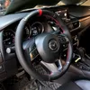 DIY custom made Hand-stitched leather car steering wheel cover For MAZDA 3 cx-5 CX-4 atenza onxela car accessories wheel cover