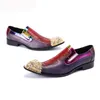 Роскошные мужские туфли скользят на формальные кожаные одежды обувь мужчины фиолетовый бизнес, вечеринка и свадебные туфли мужчины, 38-46
