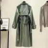 UK Brand Fashion Fall /Autumn Casual Double breasted Simple Classic Long Trench coat with belt Female windbreaker