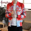 Jaquetas masculinas estilo chinês impresso homens jaqueta casaco homem hip hop streetwear bombardeiro roupas 2023 sping