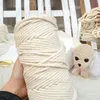 1/2/3/4/5 / 6mm Macrame Rope Twisted String Bomullsledning För Handgjorda Naturligt Beige Rope DIY Hem Bröllop Tillbehör GIF