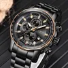 Mens Relógios Relogio Masculino Esporte Cronógrafo Top Marca De Luxo Completo De Aço Quartz Relógio Impermeável Big Dial Watch Homens