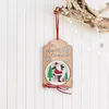 Noel Süslemeleri 12cm, Noel Baba, Elk ve Kardan Adam, Festival Parti Sahne Düzenleme, Yıl Ev Decora, Ahşap Hollow Küçük Kolye