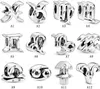 Fits Pandora Sterling Silver Bracelet Boy Girl New Bright Twelve Months Constellation Beads Beads Charms For European Snake Charm Chain Fashion DIY Jewelry