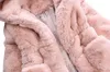 Coat Baby Girls Winter Fleece Kids Faux Fur Kurtka z kapturem dla 1-8years berbeć dziewczyna zagęścić ciepły płaszcz wierzchniej