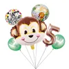 Party Decoration 1Set Cartoon Animal Brown Monkey Air Helium Balloon Zoo Safari Farm Theme Birthday Decorations Kids Baby Shower T282U