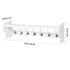 Coat Hooks with Shelf, 31 inches Wall Mounted Hanging Rack 6 Dual Metal Rails for Hallway Bathroom Living Room Bedroom, White