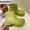 Women Lady Slip on Sandal Cool Boots Shoes Summer New 2021 Woman Feminino Waterproof Rubber Overshoes Cool Boots Antiskid Shoes Y0914