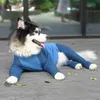 Vestuário para cães Pet grandes roupas apertadas dos desenhos animados macacão 4-pernas pijama casaco enfermagem barriga desmame bodysuit217s
