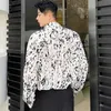 IEFB Koréan Streetwear Vêtements pour hommes Léopard Print Chemise à manches longues Tendance décontractée Tendance à la mode surdimensionnée à la mode surdimensionnée Tops 9Y6760 210524