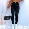 Goth Y2K Fashion Jeans Belt Zipper Pocket Pants Women Skinny Slim Fit High Waist Baggy Denim Trousers 211129