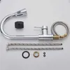 Chrome / Nikkel / Zwart / Goud Trek Keukenkraan 2-Mode Spuit 360 Rotatie Enkele Handvat Mixer Tap Sink Crane 210724