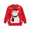 New Autumn Winter Children's Sweater Cartoon Christmas Red Snowman Kids Pullover Warm Boy Sweater Girl Fall Clothes Y1024