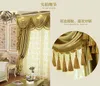 Custom Curtain Luxury High Grade European Living Room Solid Gold Thick Bedroom Blackout Curtain Tulle Valance Drape Curtain 211203