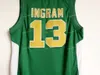 Kinston High School 13 Ingram Jersey Men Green for Sport 팬 Ingram Basketball Jersys 통기 가능한 도매 최저 가격