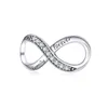 Infinity Series Jewelry Family Forever Charms 925 Sterling Silver Clear Crystal Charm for Charm Bracelet