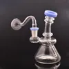 2Style Mini Rökning Glas Dab Rig Pipes Honeycomb Percolator Oil Burner Water Bong