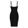 Donne Sexy Designer Crystal Diamonds Nappa Nero Bianco Bandage Dress Ladies Elegant Bodycon Party Vestido 210527