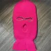 Shining Diamond Balaclava Face Mask Donna Rosa Sport Pile lavorato a maglia Freddo Sci per uomo e cappello a tre fori Beanie/Skull Caps Eger22