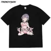 Män streetwear hajuku t shirt hip hop cartoon söt bikini flicka utskrift t-shirt sommar kortärmad t-shirt bomull casual topp 210601