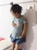 Summer Design Cotton Princess Short Sleeve O-Neck Strapless Off-Shoulder Floral Cute Kids Baby Girl T-Shirt 210701