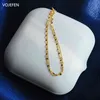 Vojefen AU750 Real Golden Bracelet 18K Золотой Двухслой Крошечная Ссылка и Губы Цепочка Запястье Плаздки Украшения для женщин Подарок