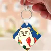 Keychains Sublimation Blank Keychain With Key Ring Heart/Square Shape Transfer For Christmas Valentine Day Present