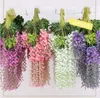 20pcs/lot Wedding Decor Artificial Silk Wisteria Flower Vines hanging Rattan Bride flowers Garland For Home Garden Hotel