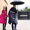 QIAN femmes hommes Long manteau de pluie imperméable Trench manteau simple couche imperméables Poncho femmes ville vêtements de pluie vêtements de pluie 210320