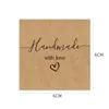 Greeting Cards Package Decoration Online Retail For Small Business Handmade With Love Kraft Paper Gift Labels Cardstock