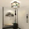 シンプルなチャイニーズクラシックラウンドスクエアシーリングライトリビングルームのためのモーデンデコレーションライトロフト装飾LEDランプ